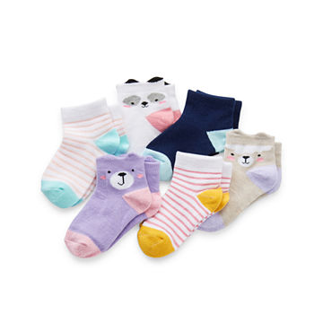 Okie Dokie Toddler Girls 10 Pair Quarter Socks