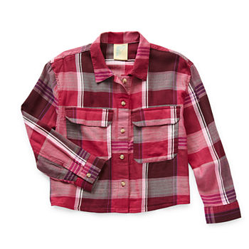 Thereabouts Little & Big Girls Long Sleeve Adaptive Button-Down Shirt