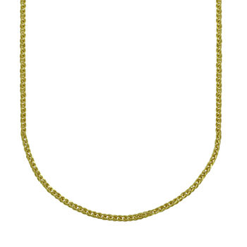 14K Gold 18 Inch Hollow Wheat Chain Necklace