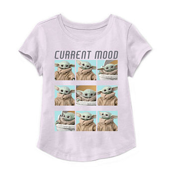The Child Little & Big Girls Round Neck Star Wars Short Sleeve Graphic T-Shirt