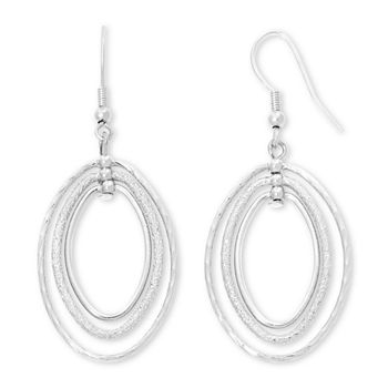 Liz Claiborne® Silver-Tone, Orbital Drop Earrings