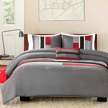 Intelligent Design Colton Color Block Comforter Set with decorative pillow