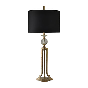 Stylecraft 16 W Vintage Gold Crystal Table Lamp