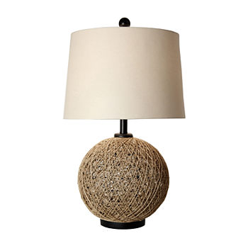 Stylecraft 16 W Natural Rope Polyresin Table Lamp