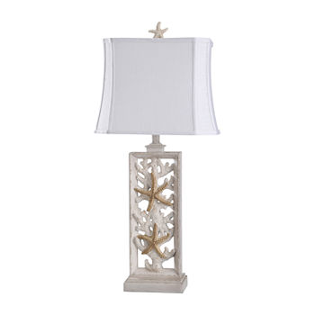 Stylecraft South Cove 15" W Cream Polyresin Table Lamp
