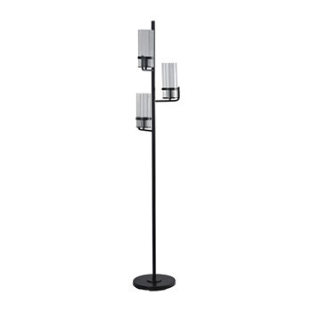 Stylecraft 11.8 W Satin Black Steel Floor Lamp