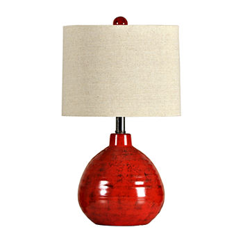 Stylecraft 12 W Red Ceramic Table Lamp