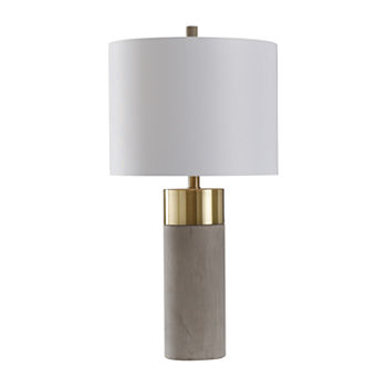 Stylecraft 14 W Brass & Natural Metal Table Lamp