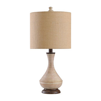 Stylecraft 11 W Natural Gray Polyresin Table Lamp