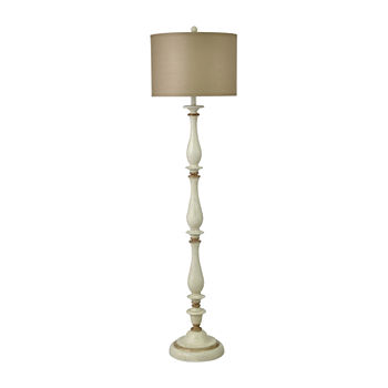 Stylecraft 16 W White & Gold Polyresin Floor Lamp