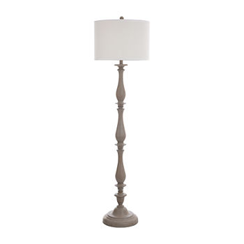 Stylecraft 16 W Distressed Gray Polyresin Floor Lamp