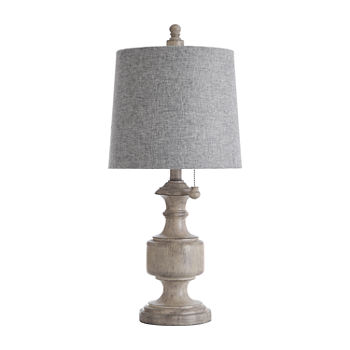 Stylecraft 11 W Gray & Cream Polyresin Table Lamp