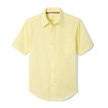 French Toast Short Sleeve Classic Dress Shirt Toddler Boys Point Collar Short Sleeve Wrinkle Resistant Dress Shirt