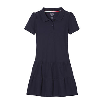 French Toast Girls Short Sleeve Fitted Sleeve Shirt Dress