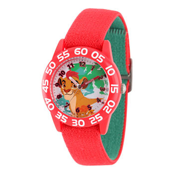 Disney Collection Lion Guard Boys Red Plastic Numbered Bezel Nylon Strap Watch