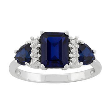 Lab-Created Sapphire Sterling Silver Ring