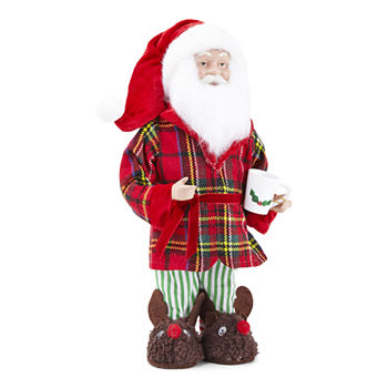 North Pole Trading Co. 12" Pajama Handmade Santa Figurine