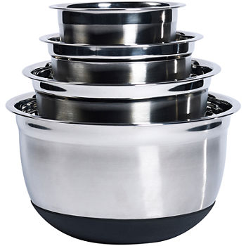 Denmark® 4-pc. Stainless Steel Mixing Bowl Set with Silicone Base