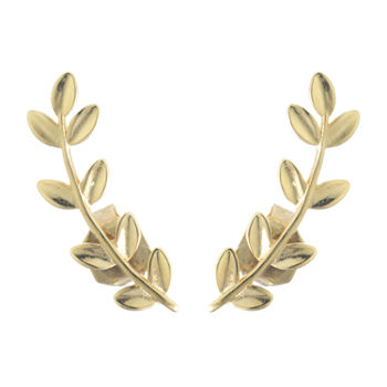Silver Treasures 14K Gold Over Silver Ear Climbers