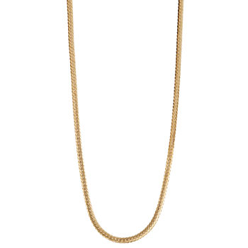 10K Gold 18 Inch Hollow Herringbone Chain Necklace