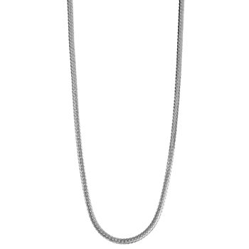 10K White Gold 20 Inch Hollow Herringbone Chain Necklace