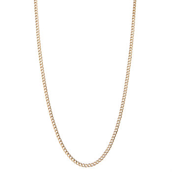 10K Gold 18 Inch Hollow Curb Chain Necklace