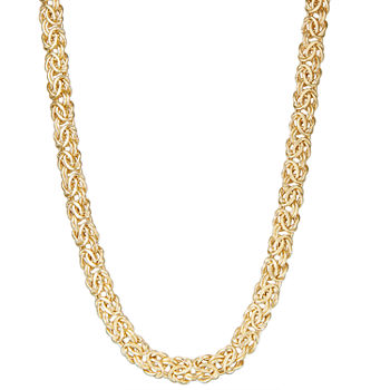 10K Gold 20 Inch Hollow Byzantine Chain Necklace