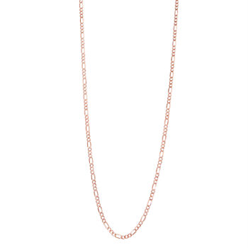 14K Rose Gold 18 Inch Hollow Figaro Chain Necklace