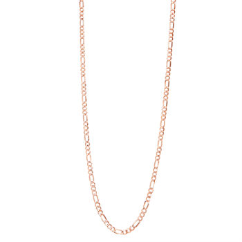 14K Rose Gold 24 Inch Hollow Figaro Chain Necklace