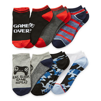 Thereabouts Little & Big Boys 6 Pair Low Cut Socks
