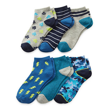 Thereabouts Little & Big Boys 6 Pair Quarter Socks