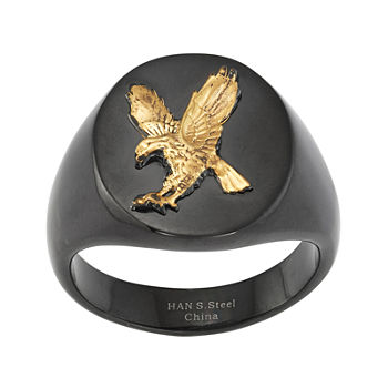 Mens Stainless Steel Eagle Signet Ring