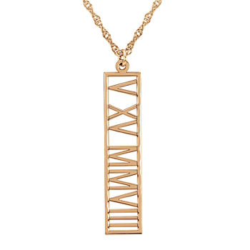 Personalized Roman Numeral Date Pendant Necklace