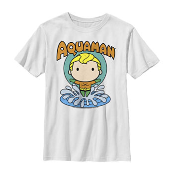 Aquaman Little & Big Boys Crew Neck DC Comics Short Sleeve Graphic T-Shirt