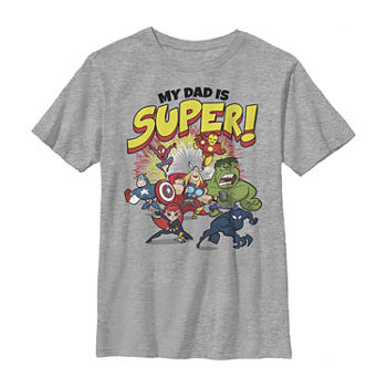 Little & Big Boys Crew Neck Marvel Short Sleeve Graphic T-Shirt