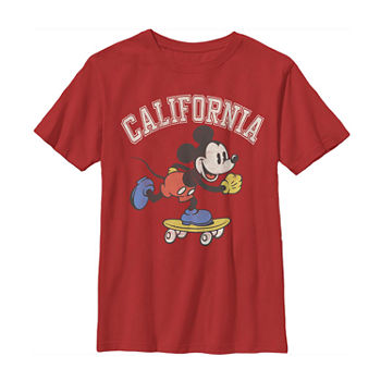 Disney Little & Big Boys Crew Neck Mickey and Friends Mickey Mouse Short Sleeve Graphic T-Shirt