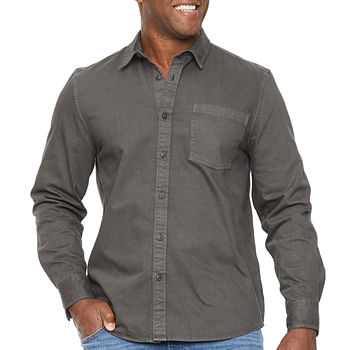 Arizona Big and Tall Mens Regular Fit Long Sleeve Button-Down Shirt