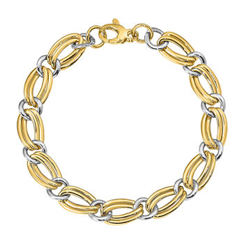 14K Two Tone Gold 7.5 Inch Link Bracelet
