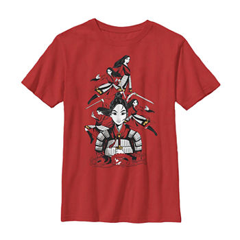 Little & Big Boys Crew Neck Princess Mulan Short Sleeve Graphic T-Shirt