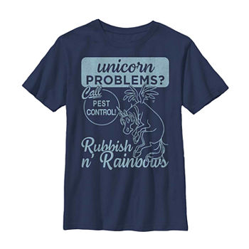 Little & Big Boys Disney Pixar Onward Unicorn Problems Crew Neck Short Sleeve Graphic T-Shirt