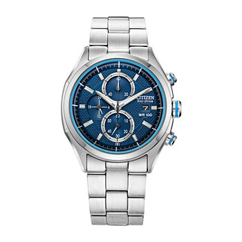Drive from Citizen Drive Mens Chronograph Silver Tone Stainless Steel Bracelet Watch Ca0430-54m