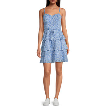 by&by Juniors Sleeveless Floral Fit + Flare Dress
