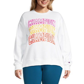 Champion Womens Crew Neck Long Sleeve Sweatshirt Plus
