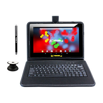 10.1" 1280x800 IPS 2GB RAM 32GB Storage Android 11 Tablet with Black Leather Keyboard, Pop Holder and Pen Stylus
