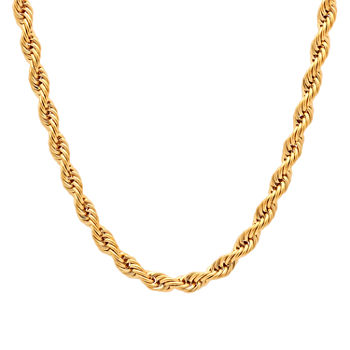 Stainless Steel 24 Inch Solid Rope Chain Necklace