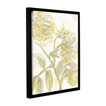 Brushstone Belle Fleur Yellow I Crop Gallery Wrapped Floater-Framed Canvas Wall Art