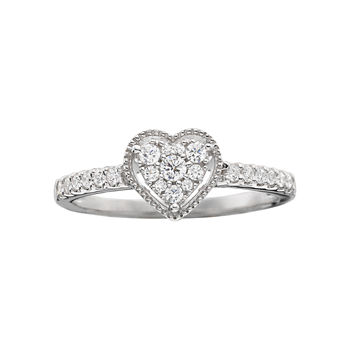1/4 CT. T.W. Diamond Heart-Shaped Promise Ring