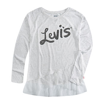 Levi's Ruffled Hem Big Girls Long Sleeve T-Shirt