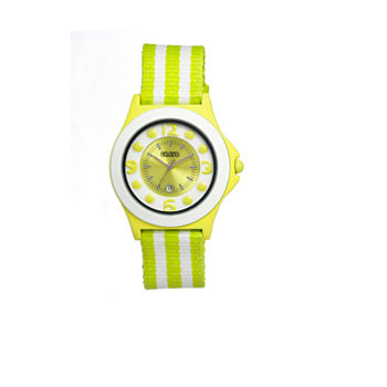 Crayo Womens Carnival Lime & White Nylon-Strap Watch With Date Cracr0706