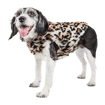Pet Life ® Luxe 'Lab-Pard' Dazzling Leopard Patterned Faux Mink Fur Dog Coat Jacket